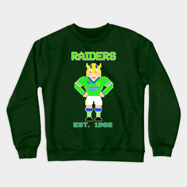 Canberra Raiders - 8 Bit Pixel Art - EST. 1982 Crewneck Sweatshirt by OG Ballers